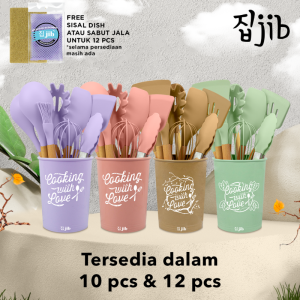 JIB Silicone Utensil Set + Bucket 12 pcs & 10 pcs